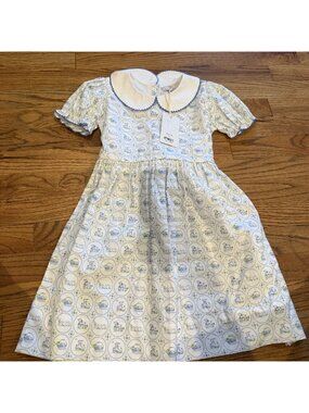 SMOCKINGBIRD GIRLS BLUE WHITE EASTER DRESS NEW SIZE 5